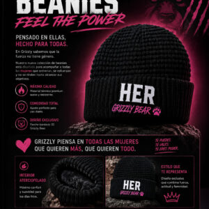 Beanie HER Grizzly Bear – Negro