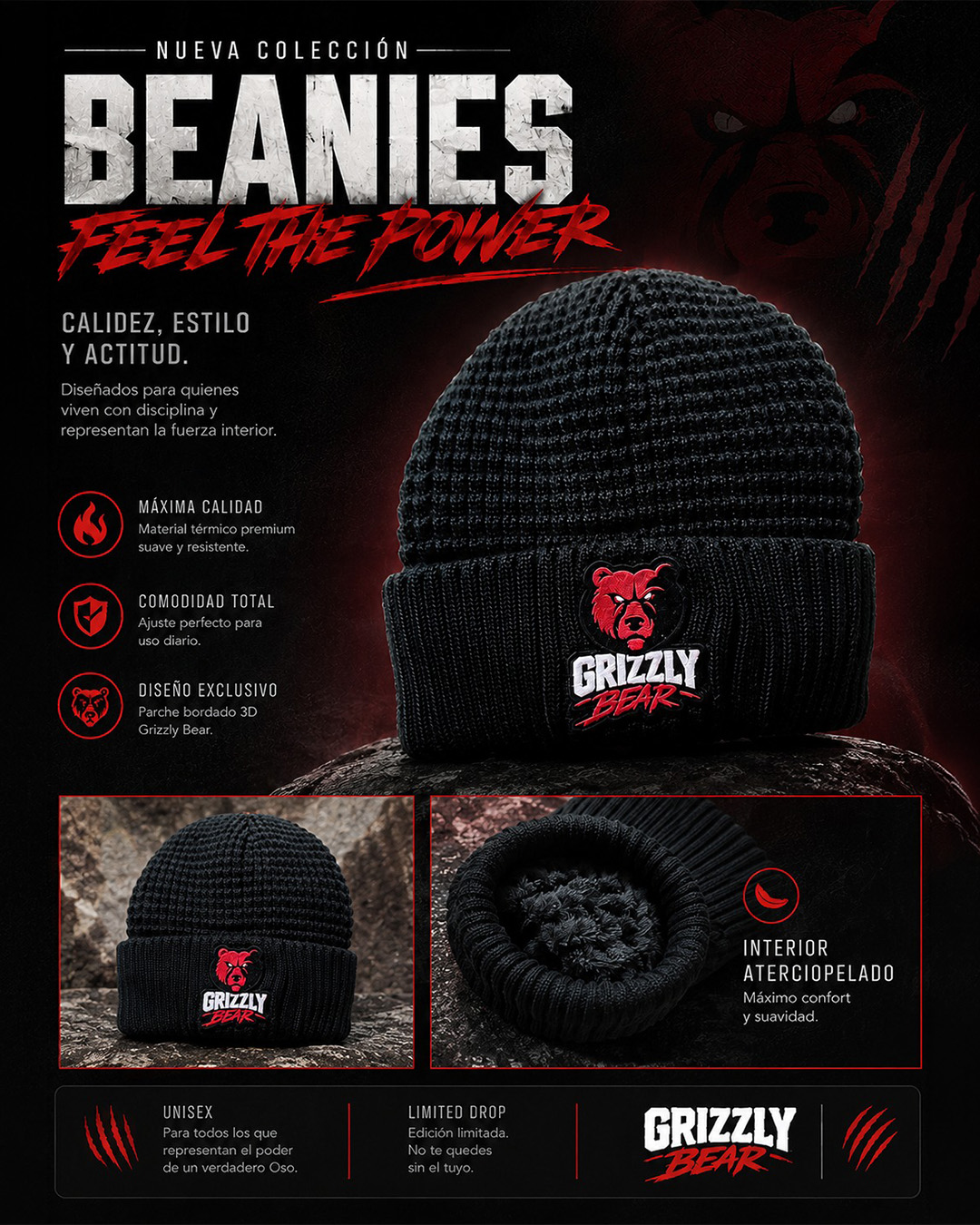Gorro Grizzly Bear – Nueva Colección BEANIES